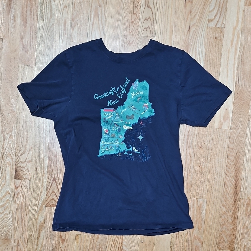 EMS Men's S New England Graphic Navy Tee